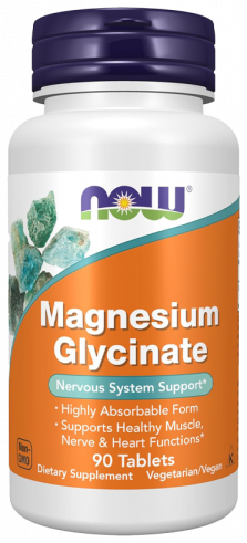 NOW Magnesium Glycinate, Магния Глицинат, 90 таблеток