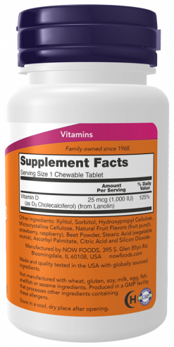 NOW Vitamin D-3 1000 IU, 180 таблеток