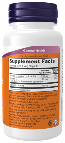 NOW Alpha Lipoic Acid 100 mg, 60 капсул