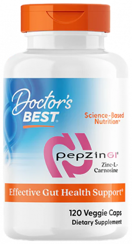 Doctor's Best PepZinGL, Хелат цинка + L-карнозин, 120 капсул