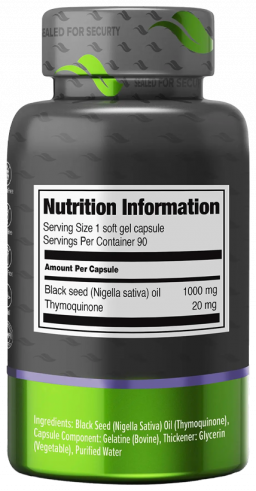 Orzax Black Seed Oil, Масло Черного Тмина 1000 мг, 90 капсул