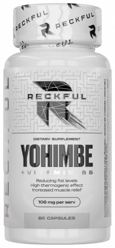 Reckful Yohimbe + Vitamin B6, Йохимбин + Витамин В6, 60 капсул