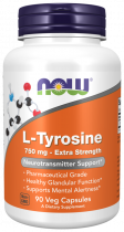 NOW L-Tirosine, L-Тирозин, 90 капсул