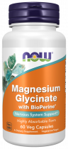 NOW Magnesium Glycinate with BioPerine, Глицинат магния с БиоПерином, 60 капсул